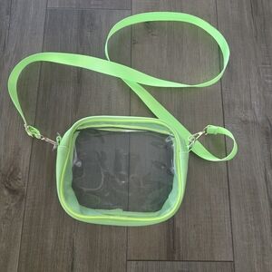 Clear Neon Lime Green Crossbody Bag